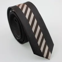 YIBEI Coachella Узкие галстуки черные в полоску Галстуки узкие коричневые и бежевые диагональные полосы Cravatta Бизнес Тонкий шейный галстук
