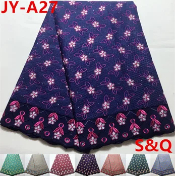 

Hot sale 5yards african swiss voile lace in switzerland nigerian lace fabrics for dress latest african laces cotton lace JY-A27