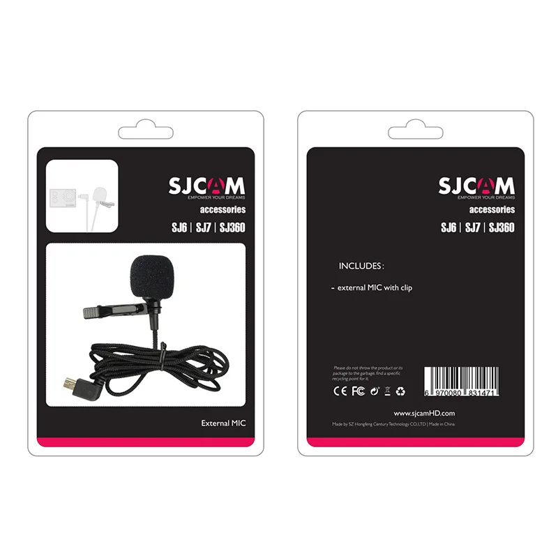 Original SJCAM Brand External Microphone mic with clip for SJCAM SJ6 LEGEND / SJ7 Star / SJ360 Sports Action Camera Accessories