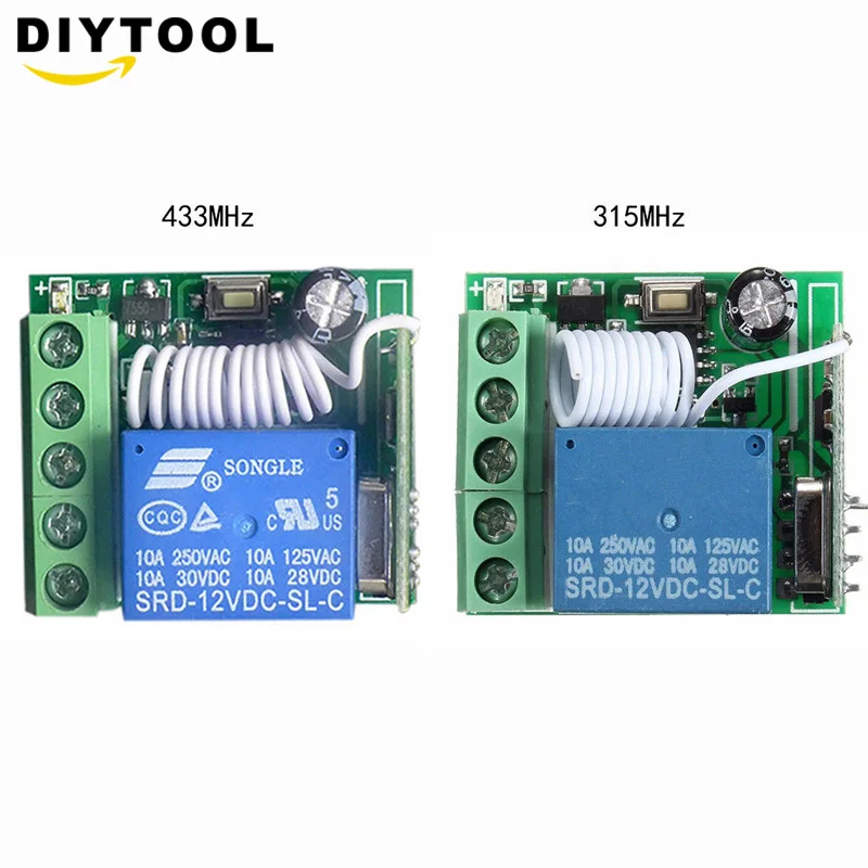 

Smart Home DC 12V 220V 10A 1 Ch Wireless RF Remote Control Receiver Relay Switch 315/433 MHz Channel Heterodyne