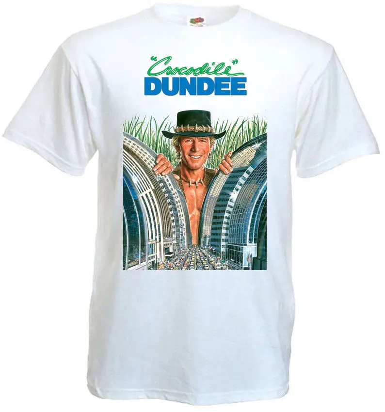 

Crocodile Dundee Part 1 V5 T-shirt White Poster All Sizes S-3XL Print T Shirt Men Top Tee Harajuku Funny Tops