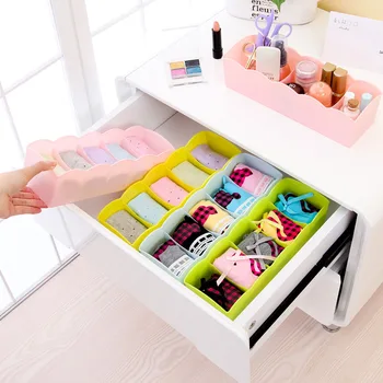

Multifunction Plastic Storage Box Color Multi - Functional Bra Underwear Socks Sub-grid Storage Box Home Drawer Accessories