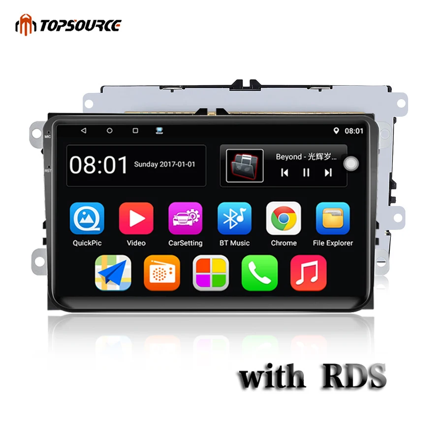 

TOPSOURCE Car Radio Player 9 Inch Android 2 Din GPS Wifi Car Multimedia Player For VW/Volkswagen/POLO/PASSAT/Skoda/Seat/Fabia