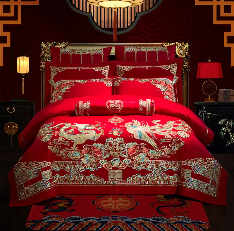 Buy Oriental embroidery Bedding Set 4/6/9pcs Cotton