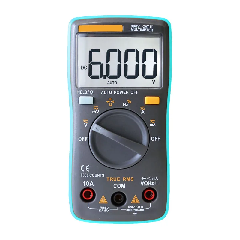

Handle Digital Professional Multimeter AC DC Voltage Current Resistance Capatitance Tester Auto Power Off Pocket Multi Meter