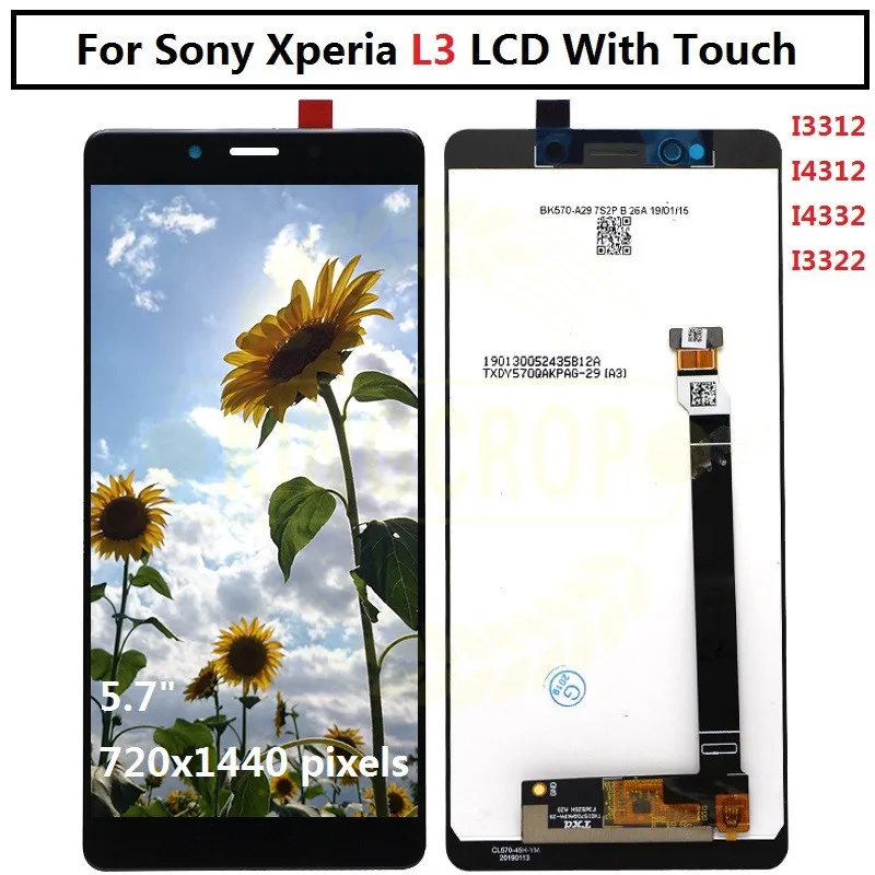 

L3 LCD 5.7" For Sony Xperia L3 LCD Display Touch Screen Digitizer Full Assembly Replacement Parts For I3312 I4312 I4332 I33 lcd