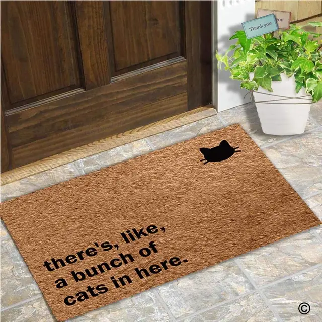 Funny Door Mat There's, Like, A Bunch Of Cats In Here Doormat Outdoor
