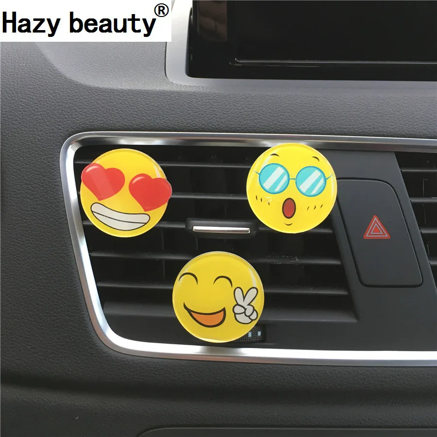 

Hazy beauty car air outlet with perfume smile face decoration in addition to the smell of air conditioning outlet car perfume