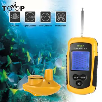 

FFW1108-1 Wireless Fish Finder 0.7-40M echo sounder Sonar Sensor Transducer Depth Sounder Fishing Finder Alarm Fish Detector