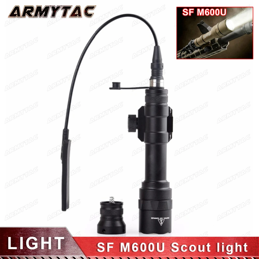 

Tactical M600U Scout Light LED 500 Lumens CREE LED XP-G R5 Pistol Lights Full Version Hunting Flashlight for Hunting