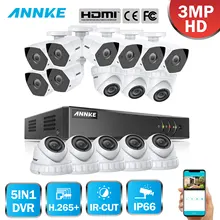 ANNKE Full HD 16CH 1920*1536 система видеонаблюдения 16 шт. 3MP Камера Безопасности Инфракрасный наружный водонепроницаемый 3MP комплект видеонаблюдения