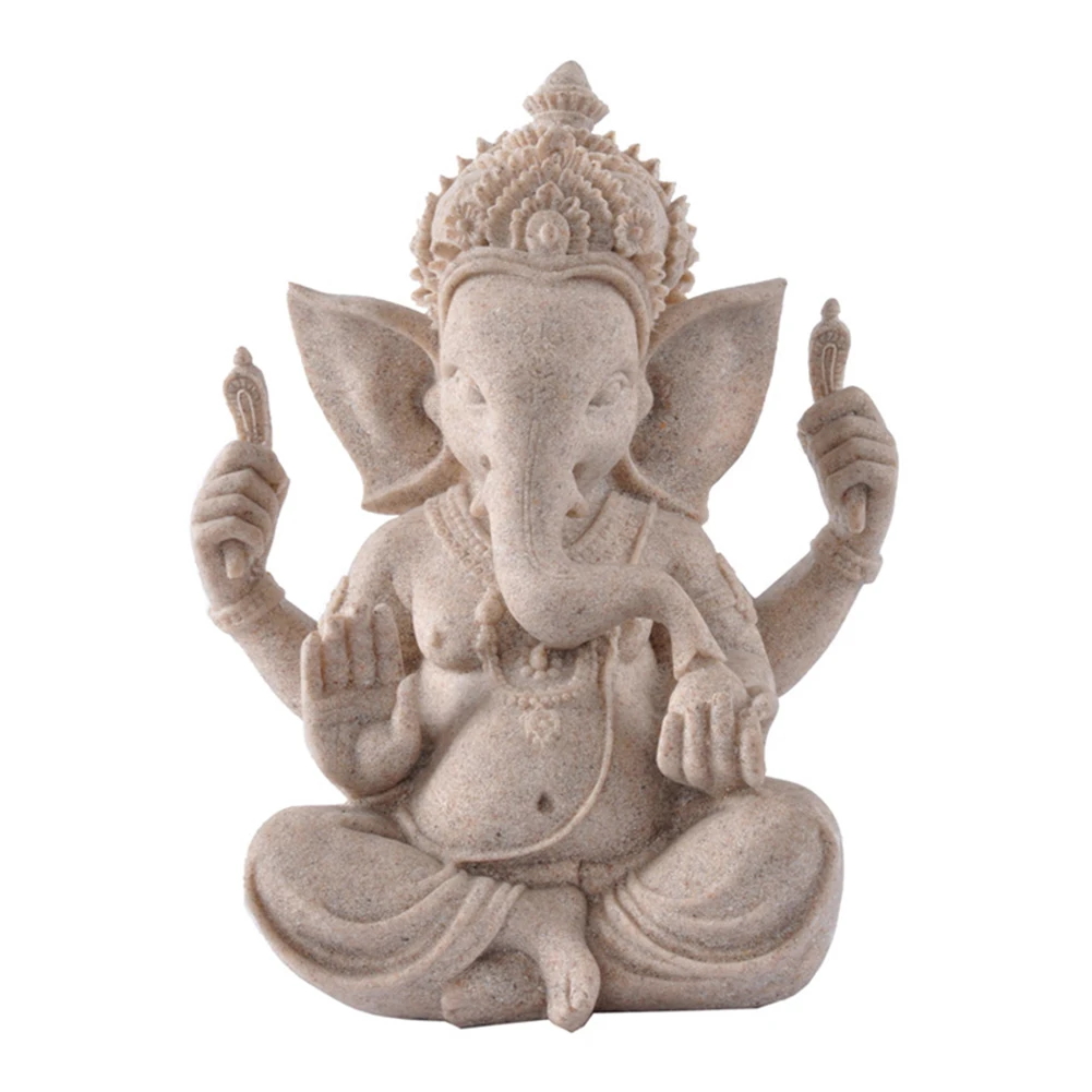 

Elephant Statue Carved Gift Car Handmade Buddha Sculpture Vintage Sandstone Solid Figurine Crafts Display Home Decoration