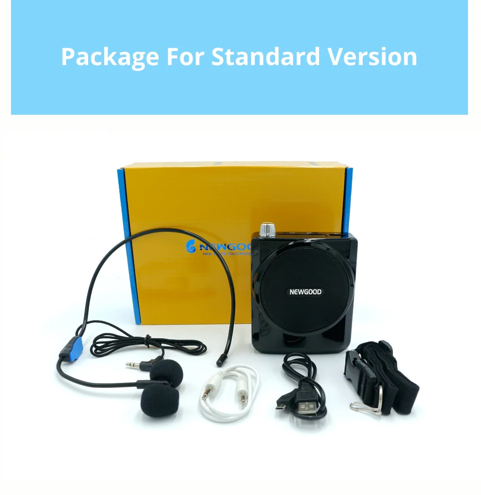 NEWGOOD Speaker voice amplifier Mini megaphone portable voice amplifiers for teachers Loudspeaker Support USB disk TF card (12)