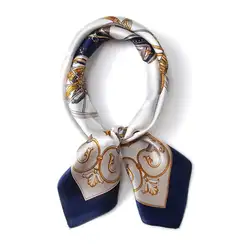 100% шелковый роскошный бренд небольшой квадратный шелковый шарф женский шарф с принтом дамские шали бандана для волос Ожерелье обертывание