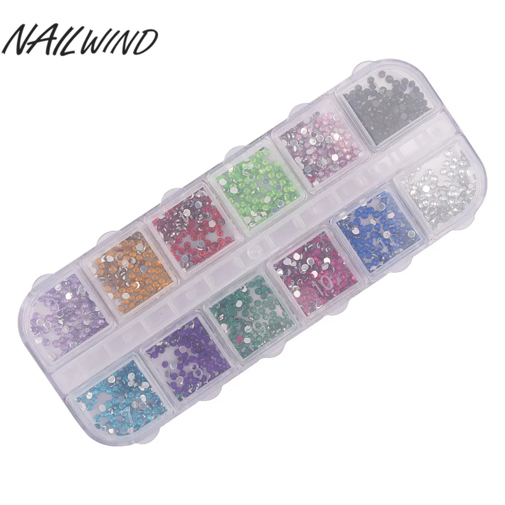 

Nailwind 1.5MM Mix 12 Colors New Nail Art Rhinestones Acrylic Decoration Manicure Nail Art DIY Decoration Nail Accessori Shinny