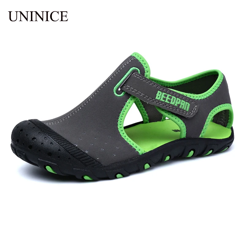 Uninice Enfants Sandales Pour Garcons En Cuir Plage Sandales Enfants Chaussures Respirant Confortable Bebe Garcon Sandales Non Slip Garcons Chaussures Aliexpress