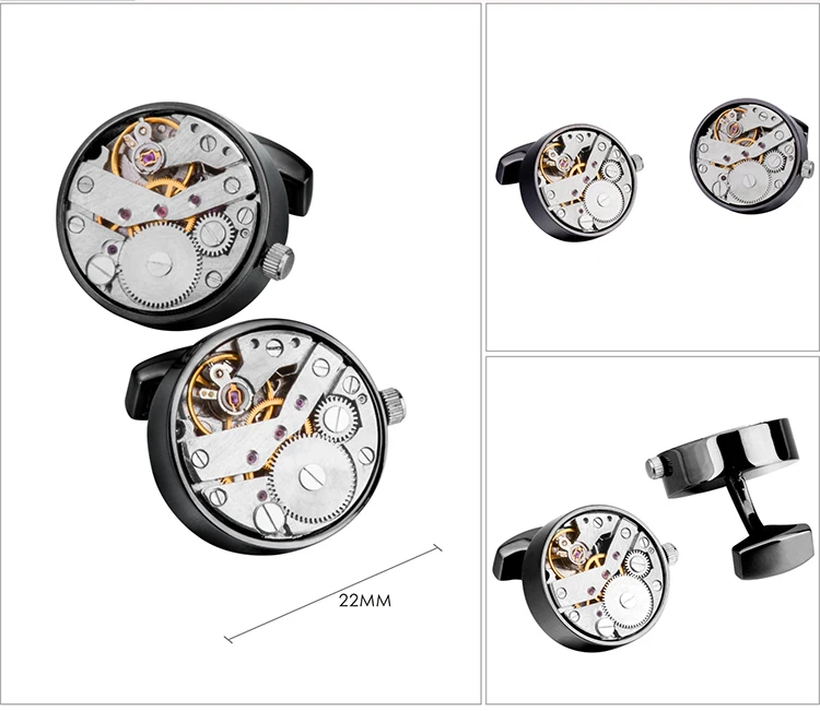 Савойши механические часы движение запонки для Мужская рубашка манжета функциональный механизм часы Запонки дизайнерский бренд ювелирные изделия