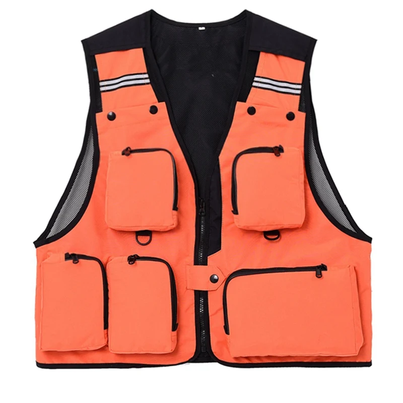 L-3XL Men Women Fishing Life Vest Outdoor Water Sports Safety Life Jacket For Boat Drifting Survival Swimwear Colete Salva-Vidas - Цвет: Оранжевый