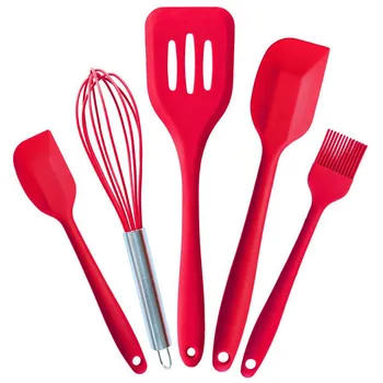 

5 Pcs DIY Silicone Pastry Cooking Baking Nonstick Scraper Sets Brush Spatula Kichen Tools Utensils
