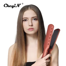 Профессиональный Выпрямитель для волос с титановыми быстрого нагрева широкая тарелка плоский утюг 5 файлов температура выпрямления волос Инструменты для укладки 39