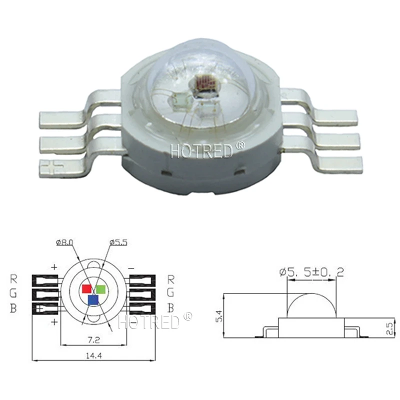 Светодиодная лампа RGB высокой мощности 3 Вт 350 мА 4 контакта 6 контактов|Подвесные