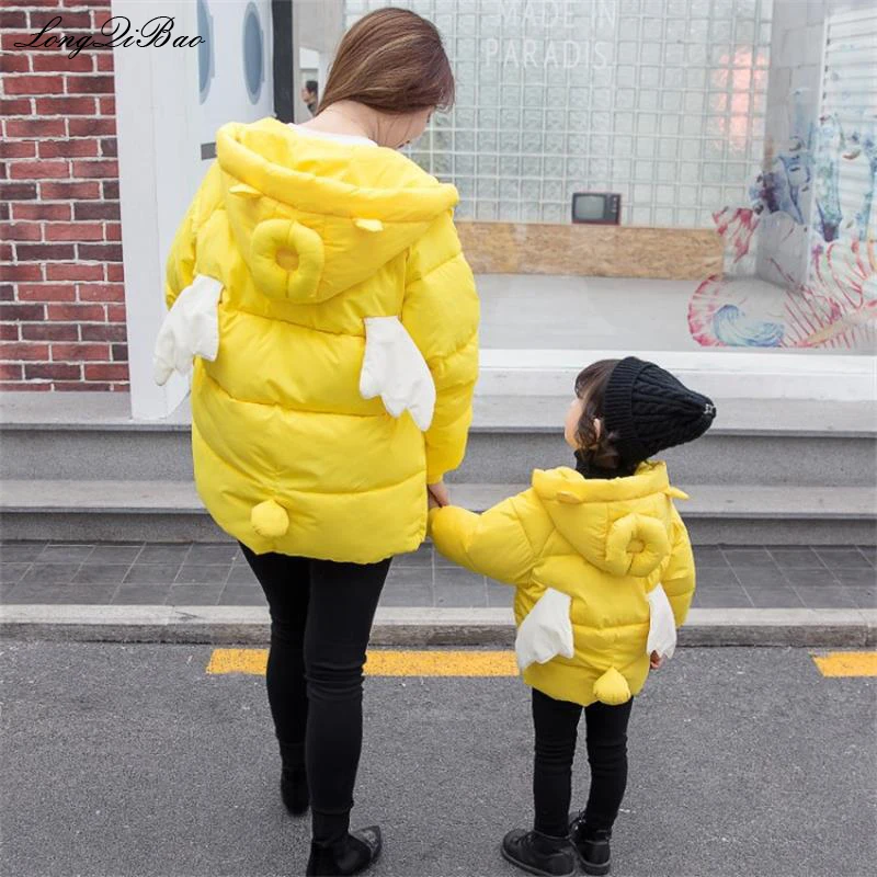 

Children's parent-child cotton clothes men and women baby adult wings will move warm cotton coat 2019 new vibrato explosion