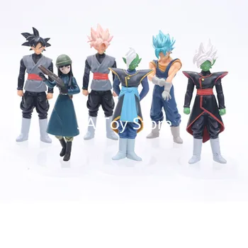 

6pcs/lot DBZ Dragon Ball Super Saiyan goku Black Zamasu goku rose PVC Action Figure Collectible Model Toy Doll Brinquedos
