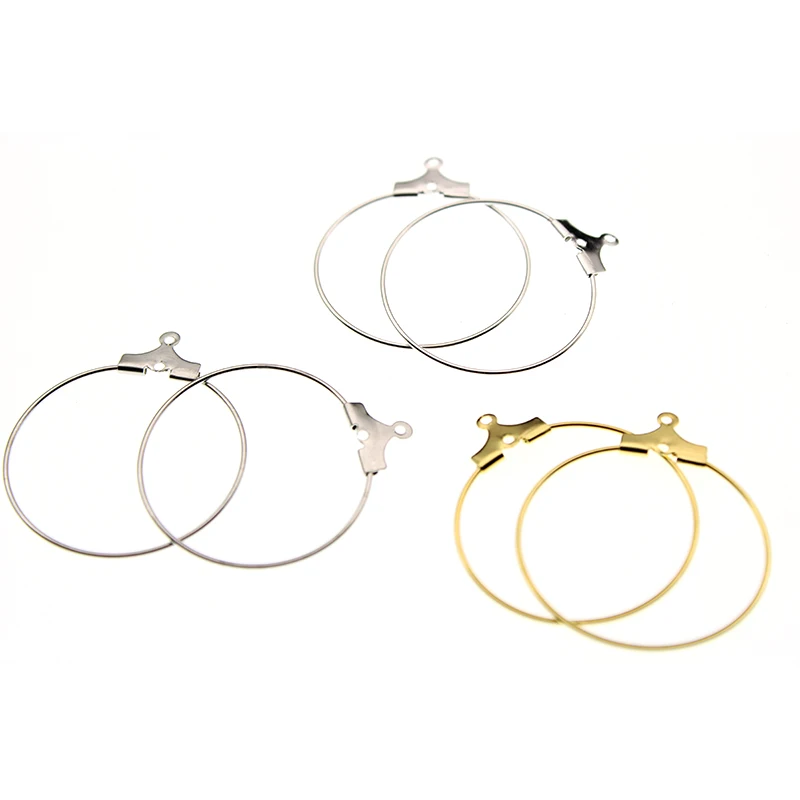

20pcs Copper Silver Gold Round Circle Earing Hooks Clasp Loop Hoop Earrings Ear Wires for Earring DIY Jewelry Making Z1063