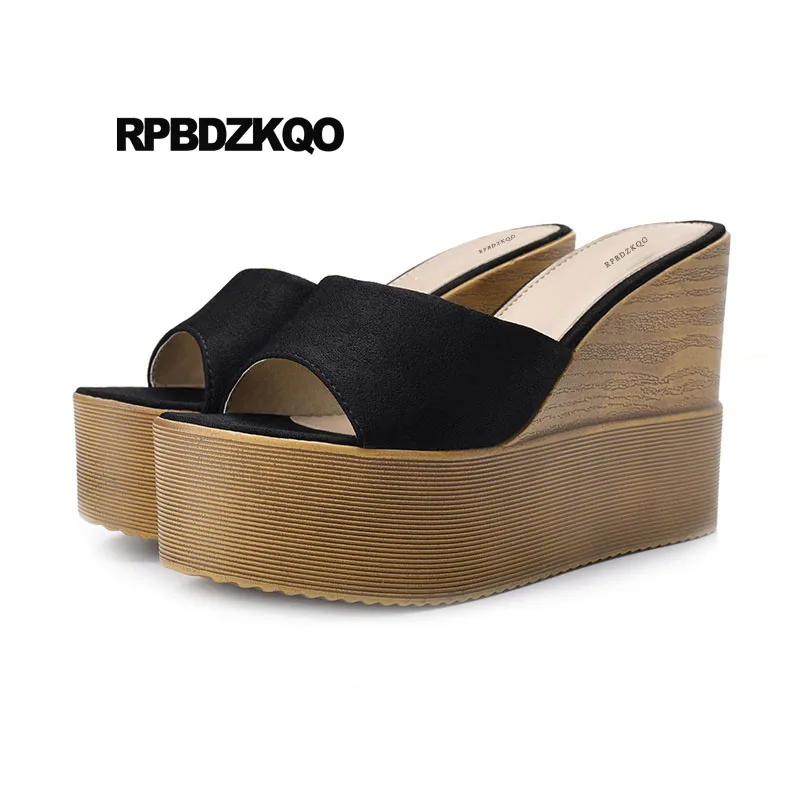 Ladies black flatforms Outlet