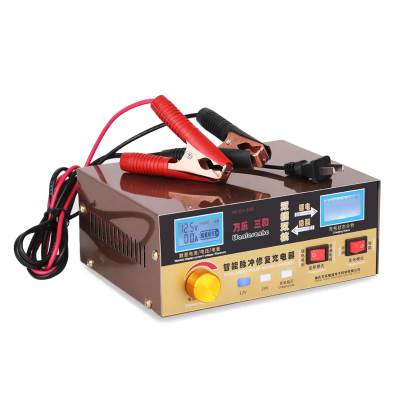 

110V-250V 6-400Ah Auto Scooter Car Battery Charger 12v 24v For Lead-Acid Lithium Power Motorcycle Battery Charge Full Automatic