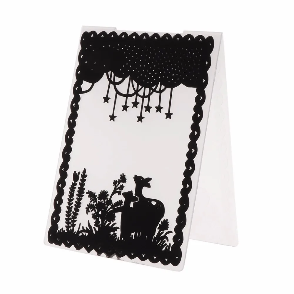 

Plastic Embossing Folder Template for DIY Scrapbook Photo Album Card Paper Craft Deer Frame