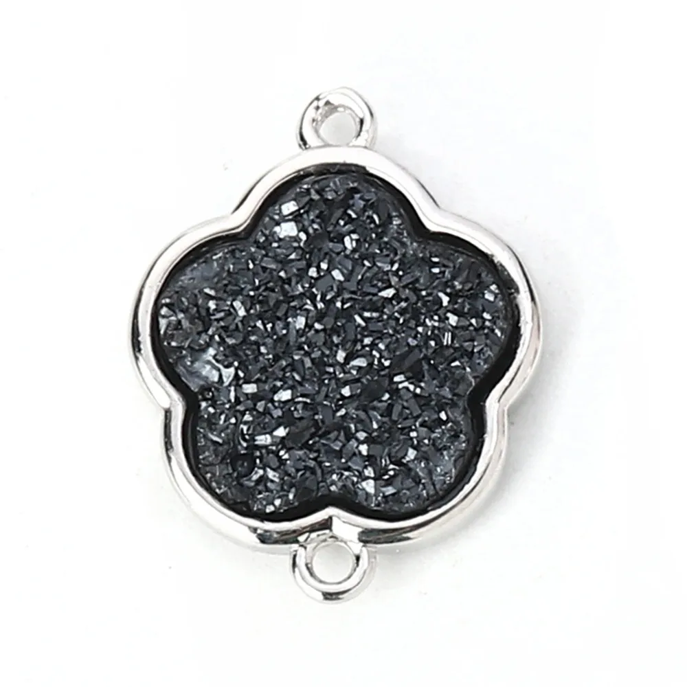 DoreenBeads медные и Синтетические кварцевые соединители Druzy/ Drusy цветок покрытый