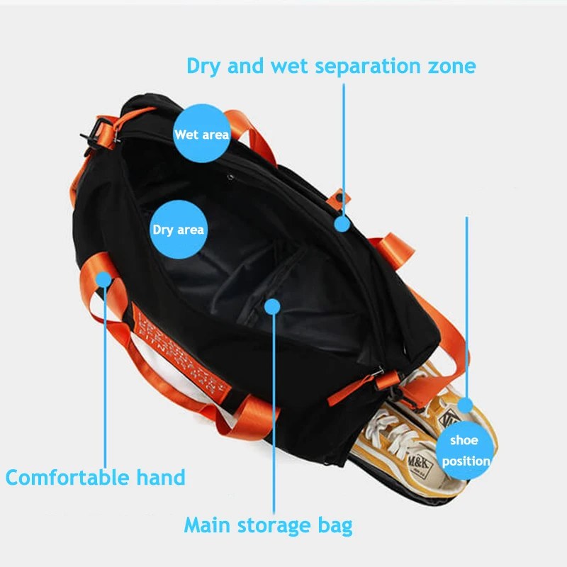 Женские женская сумка дорожная сумка Фитнес портативный независимые туфли сухой мокрой yoga сумка Тренировки Сумка