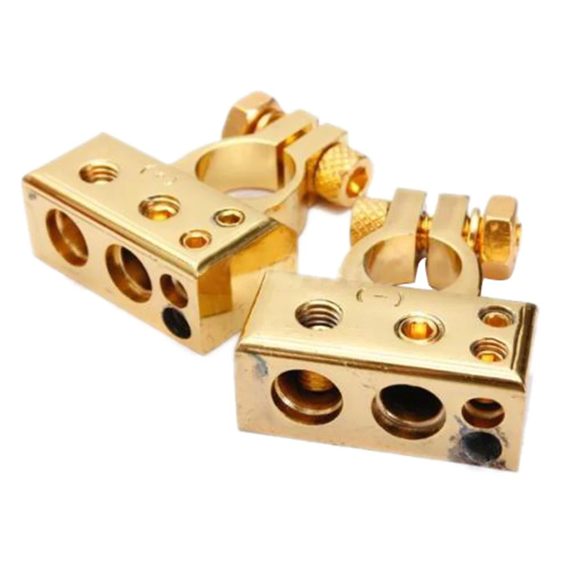 JFBL Hot 2 x HEAVY DUTY Golden Plated Car Battery Terminals (Positive