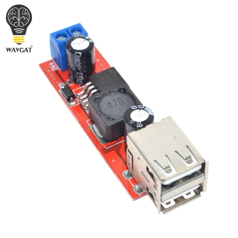 

Dual USB Output DC-DC Step Down Buck Power Module 9V/12V/24V/36V to 5V USB 3A for Vehicle Charger WAVGAT LM2596