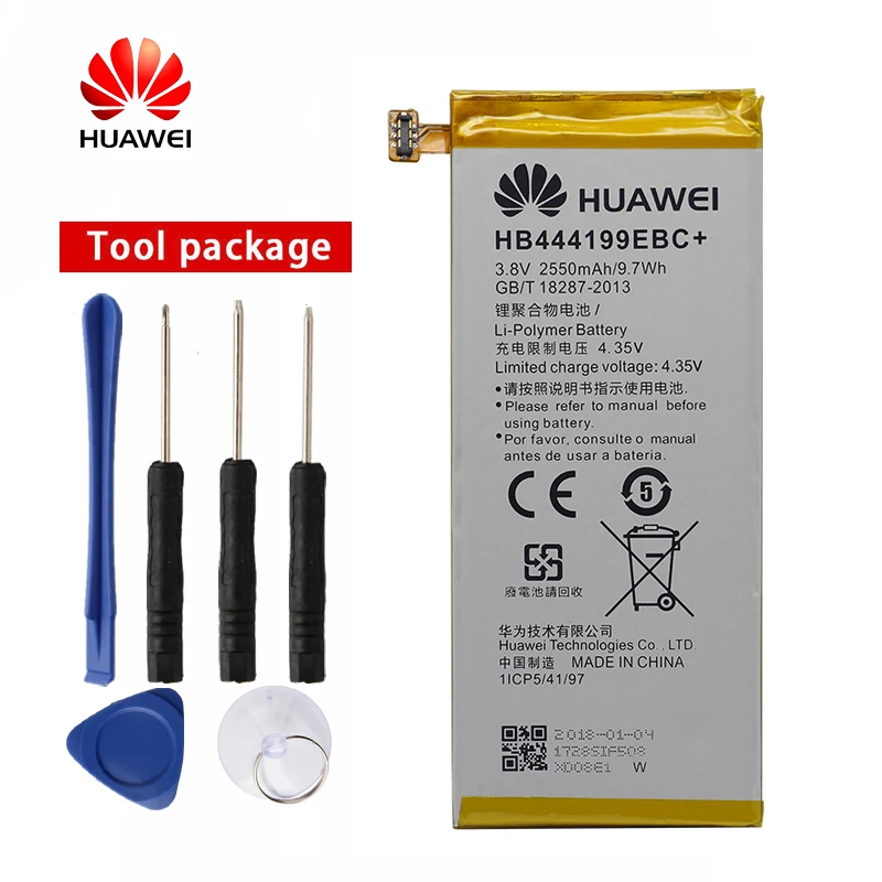 

Original Huawei phone Battery for Huawei honor 4C C8818 CHM-UL00 CHM-CL00 CHM-TL00H 2500mAh HB444199EBC