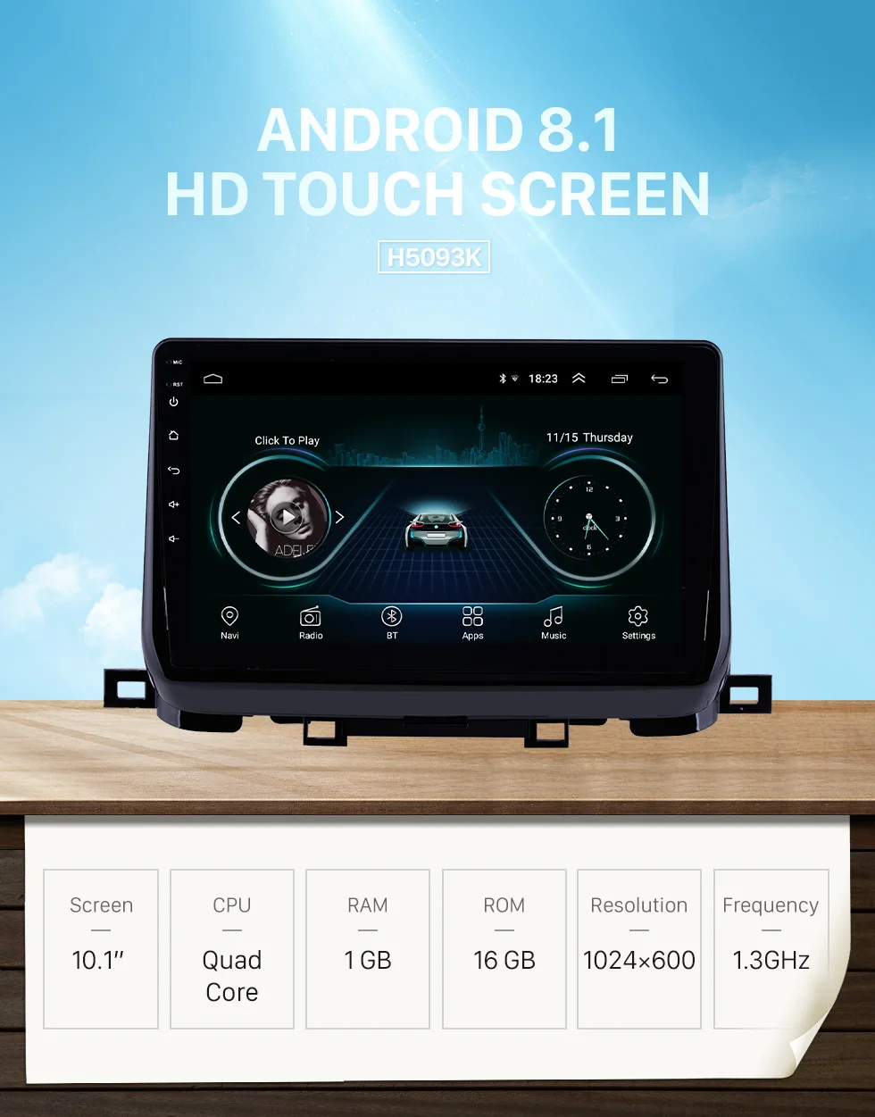 Perfect Seicane 2din 10.1 inch Android 8.1 HD Touchscreen Car Radio Audio GPS car Multimedia Player for 2018 KIA SportageR support OBD2 0