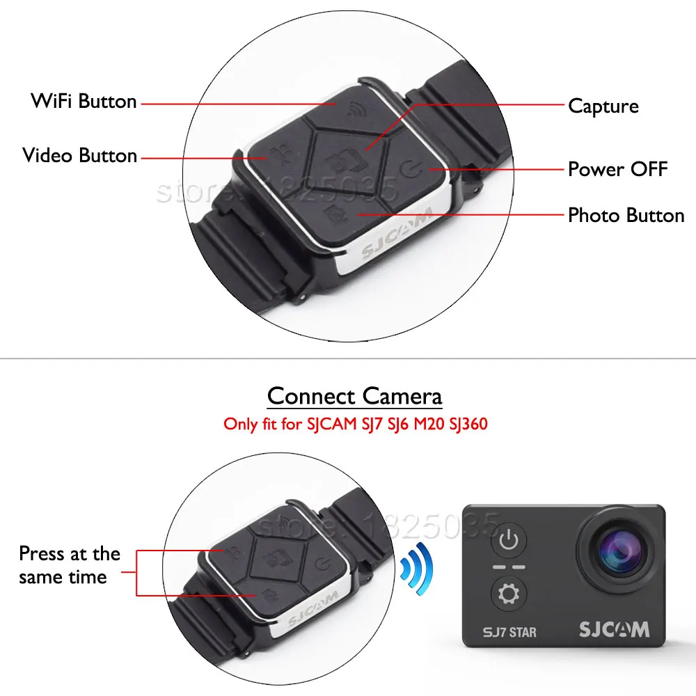 SJCAM 2,4G беспроводной пульт дистанционного управления наручные часы для SJ9 SJ4000X SJ8 Pro Plus SJ7 SJ6 M20 Wifi Спортивная Экшн-камера