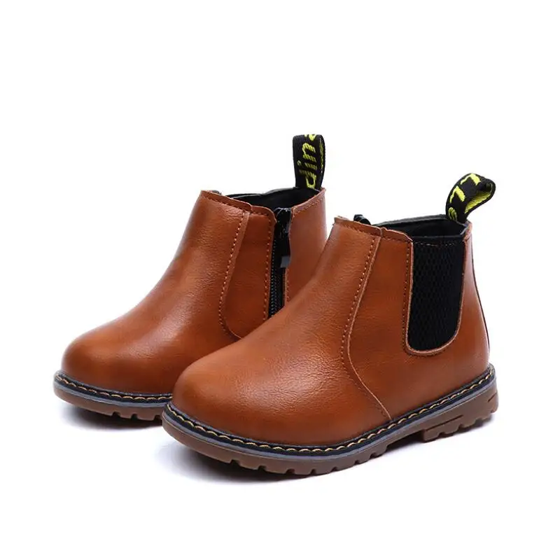 

2018 autumn and winter new boys and girls slip side zipper Martin boots children snow boots brand student boots Barnskor Kinders