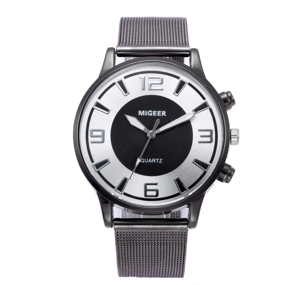 Модные часы для мужчин Relogio Masculino часы дизайн из нержавеющей стали с сетчатым ремешком Аналоговые кварцевые наручные часы из сплава Relogio Feminino