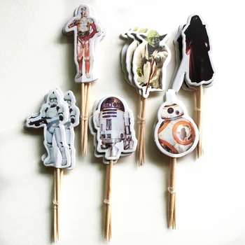

720pcs Cartoon Star Wars Cupcake Topper Pick child Baby Birthday Cake dessert baking Wedding Decoration party Supplies Wholesale