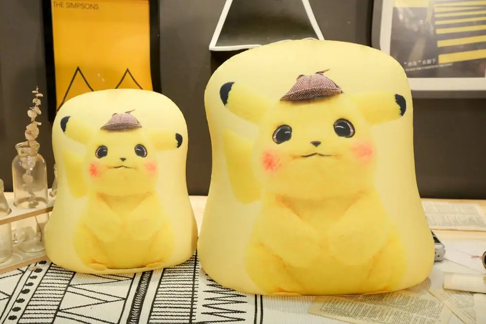 

High quality Pikachu Pillow Detective Stuffed Toys Japan Anime Game Dolls toys for Boy Pikachu Shout Pikachu