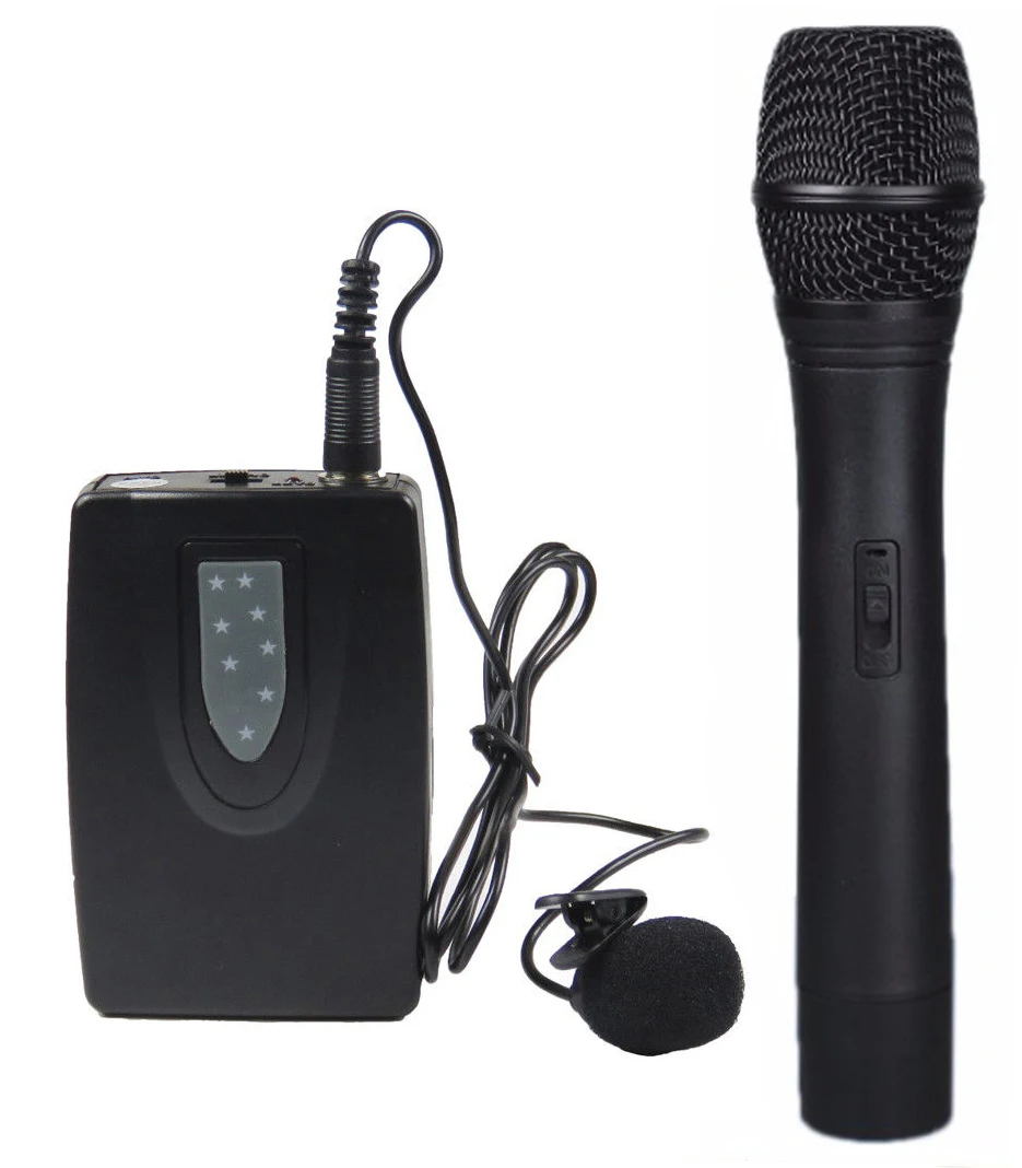 2 channel wireless vhf headset lapel microphone system 2channel church party clubs mics