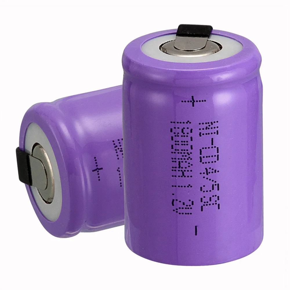 

new arrival 2 PCS Ni-Cd 4/5 SubC Sub C battery Rechargeable Battery 1.2V 1800mAh with purple Tab 3.3cm x 2.2cm