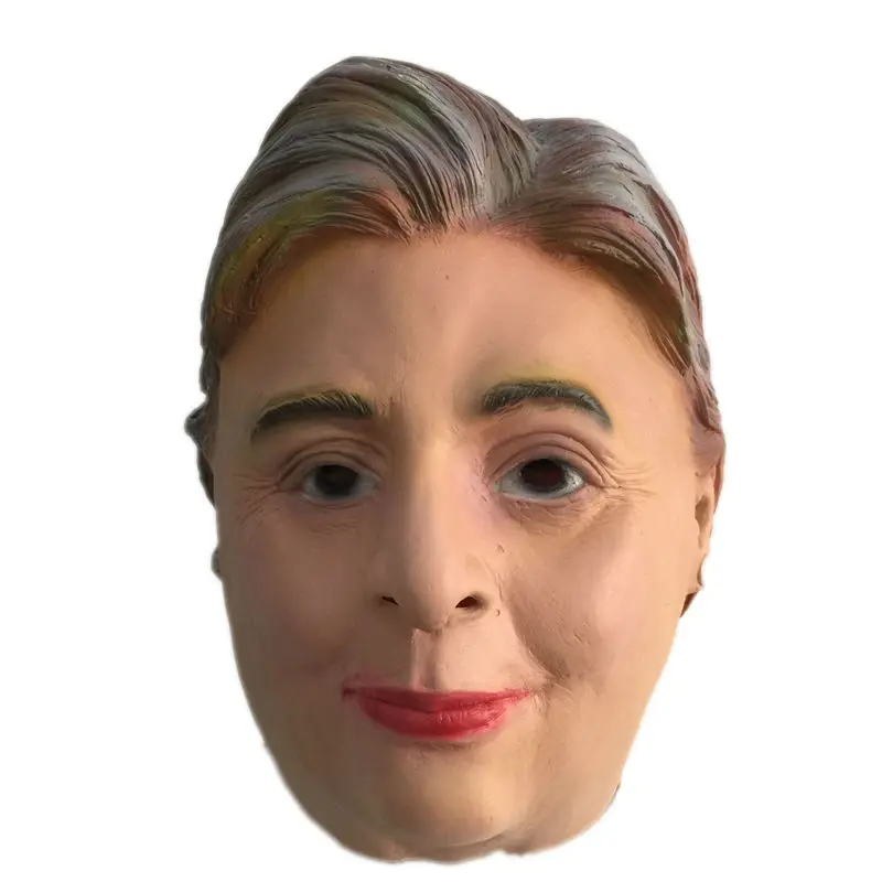 Hillary Latex Mask Famous Celebrity Natural Hillary Clinton Rubber Masks Halloween Masquerade
