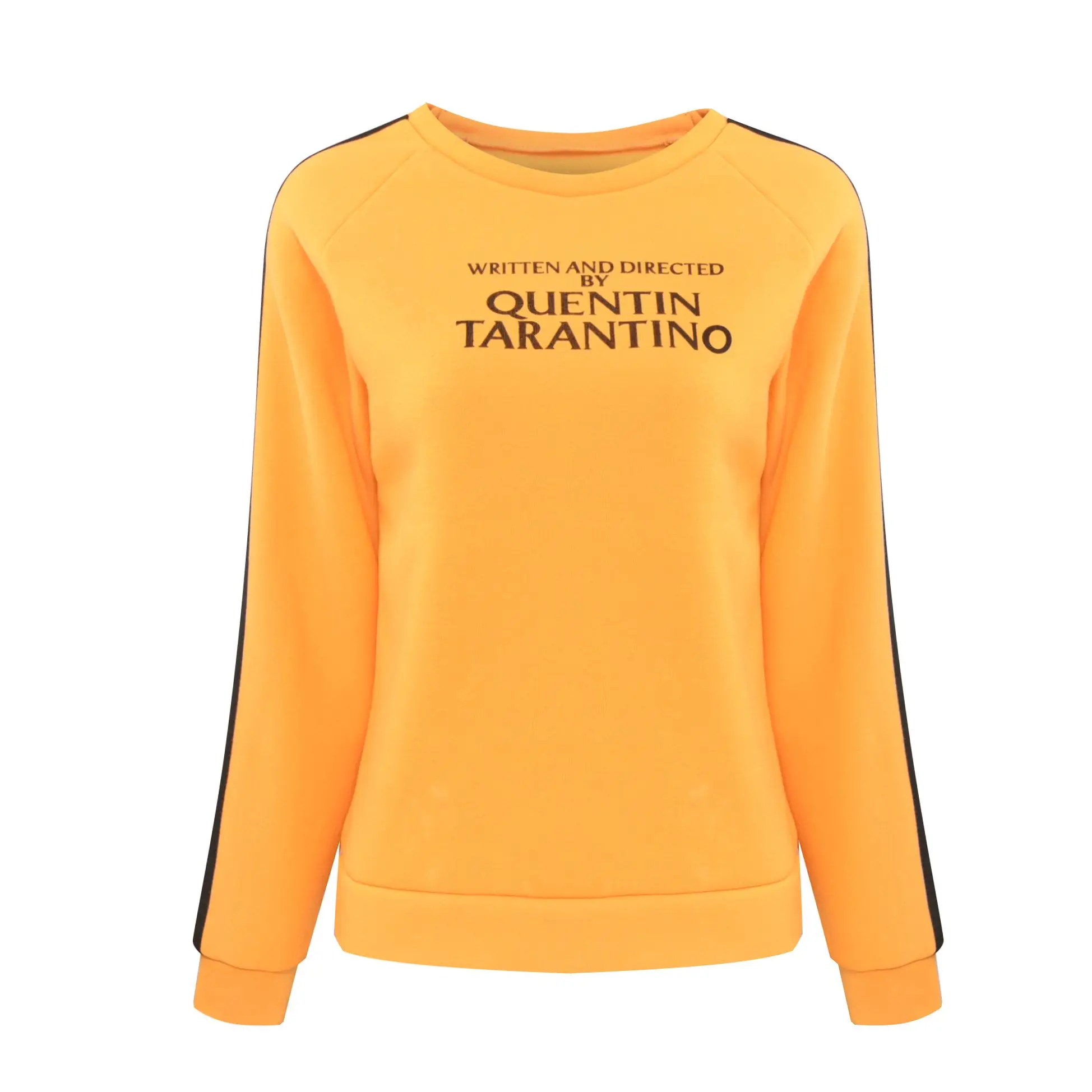 WRITTEN AND DIRECTED BY QUENTIN TARANTINO Casual Women Sweatshirt Slim Round Neck Yellow Fashion Gift Funny Hoodies | Женская одежда