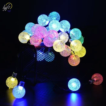 

lyfs 4/6M 20/30 LED Solar Bulb String Lights Outdoor waterproof Decor Fairy Lights For Christmas Tree Wedding Party Decoration