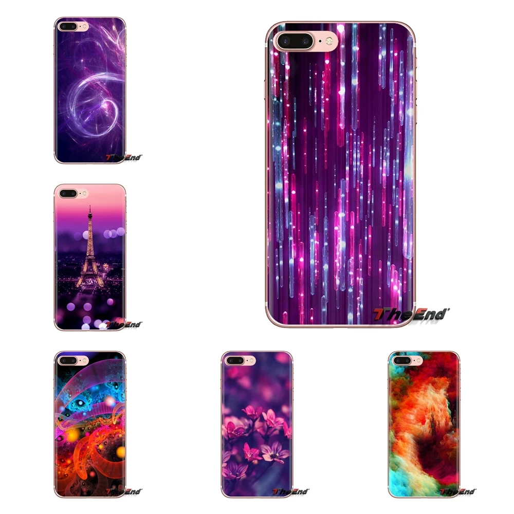 

For Xiaomi Mi4 Mi5 Mi5S Mi6 Mi A1 A2 5X 6X 8 9 Lite SE Pro Mi Max Mix 2 3 2S Transparent TPU Cases Dust In Purple Light Artistic