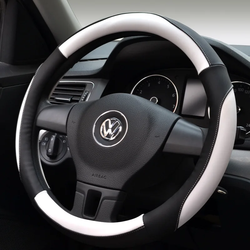 

Car Steering-wheel Cover Superfine leather Universal Car-styling Sport Auto Steering Wheel Covers Anti-Slip 37CM-38CM