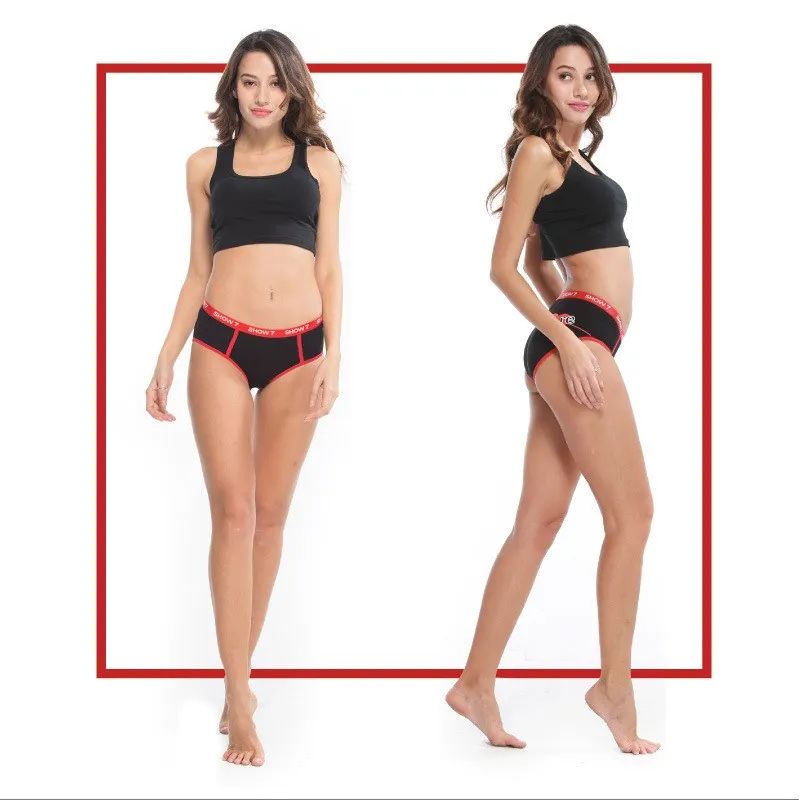 2017 New Couple Cotton Underwear Men Boxer Shorts and Women Briefs Red Lips Print Japanese Style Underpants for Couple (12)